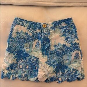 Lilly Pulitzer Blue and White Print Skort